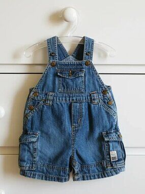 The Children's Place Denim Cargo Shortalls 6-9 Months
